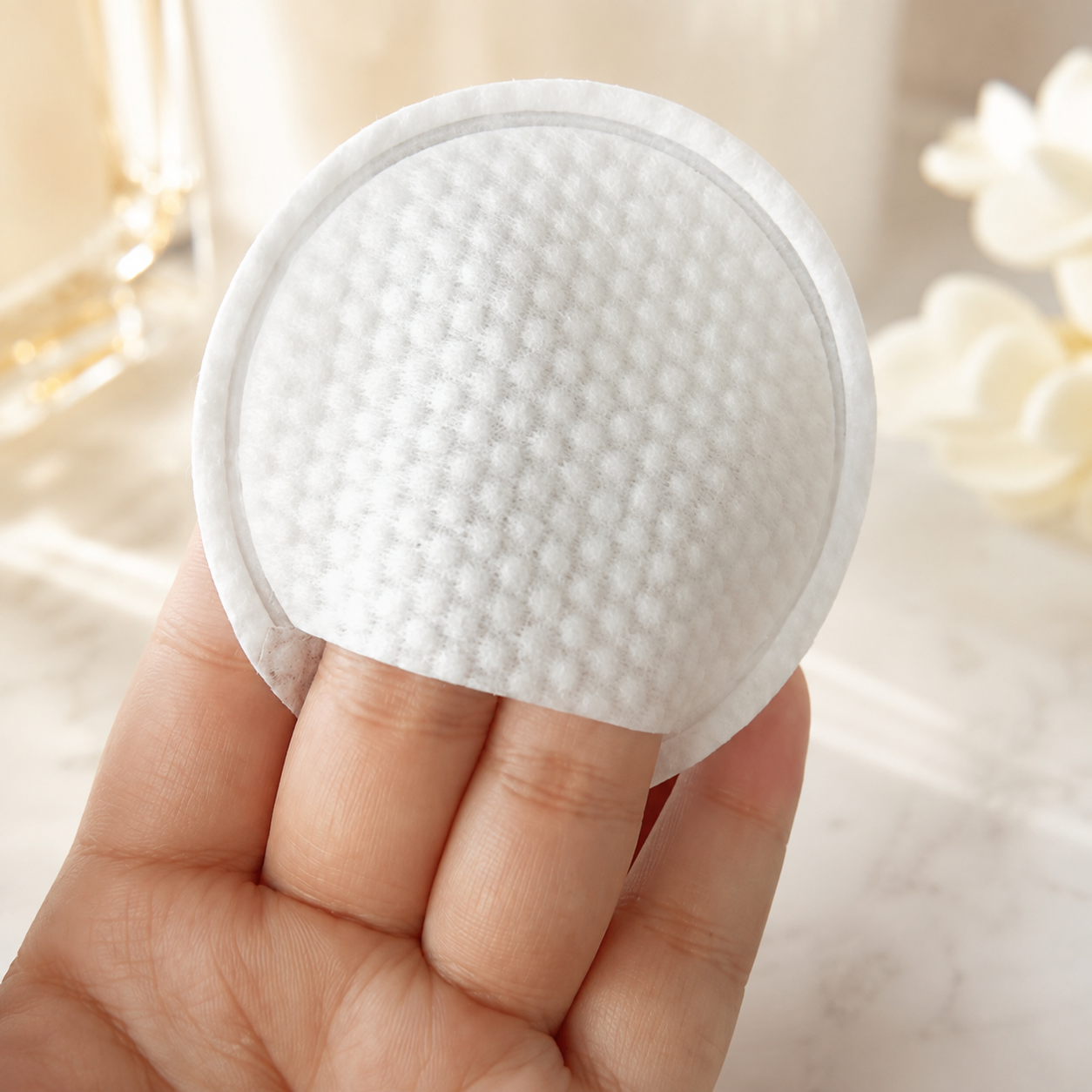 6.2cm Custom Round Finger Pocket Cotton Pads 