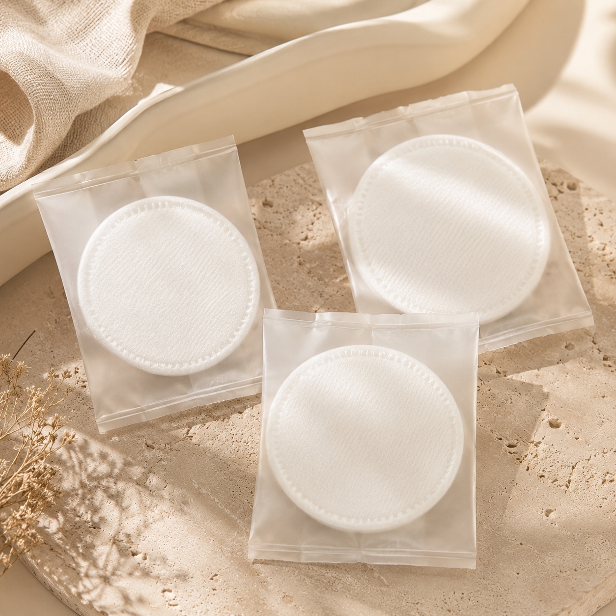 Disposable Individually Packed Makeup Remover Cotton Pads 